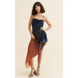 Ronny Kobo Tyler Asymmetrical Ombré Maxi Dress